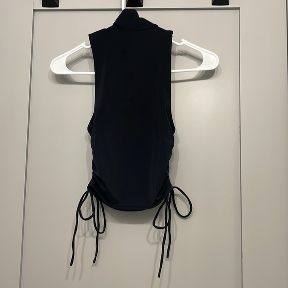 NWT Zara Ruched Stretchy Black Top Small - Picture 6 of 7